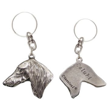 shumee Perzijski hrt, saluki - posrebren obesek za ključe za psa, okras za torbo, obesek za nahrbtnik znamke Art-Dog