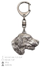 Artdog Angleški seter, Laverack - posrebren obesek za ključe za psa v darilni škatli, okras za torbo, obesek za nahrbtnik znamke Art-Dog
