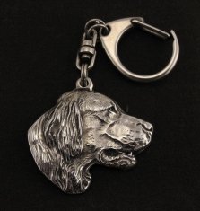 Artdog Angleški seter, Laverack - posrebren obesek za ključe za psa v darilni škatli, okras za torbo, obesek za nahrbtnik znamke Art-Dog