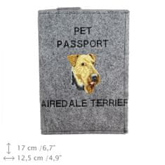Artdog Airedale terier, Waterside terier - etui za pasji potni list, ovitek za dokumente, darilo za potovanje znamke Art-Dog