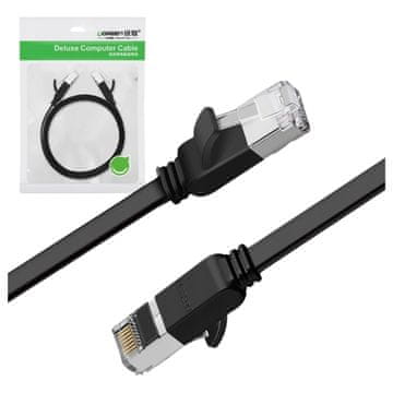 Ugreen ploščati internetni omrežni kabel Ethernet patch kabel RJ45 Cat 6 UTP 1000 Mbps 1 m črne barve (NW101 50184)