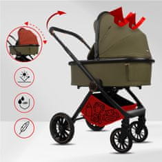 Babylux BabyLux otroški voziček Castor 2 v 1, gondola, lahek, zložljiv komplet