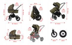 Babylux BabyLux otroški voziček Castor 2 v 1, gondola, lahek, zložljiv komplet