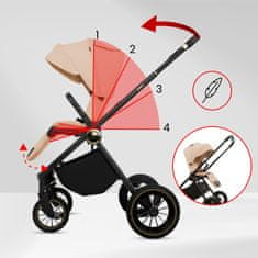 Babylux BabyLux Rosso 2v1 voziček, gondola, lahek, zložljiv komplet