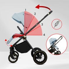Babylux BabyLux Rosso 2v1 voziček, gondola, lahek, zložljiv komplet