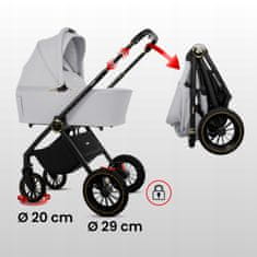 Babylux BabyLux Rosso 2v1 voziček, gondola, lahek, zložljiv komplet