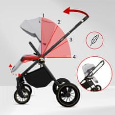 Babylux BabyLux Rosso 2v1 voziček, gondola, lahek, zložljiv komplet