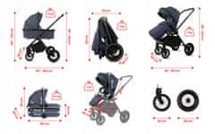 Babylux BabyLux otroški voziček Castor 2 v 1, gondola, lahek, zložljiv komplet