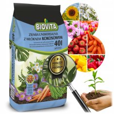BioVita Univerzalna zemlja s kokosovimi vlakni za zelenjavo in rože Premium 40l Biovita