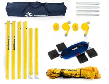 shumee Pravokotni komplet, aluminijasti stebri, PVC sistemska mreža 8,5 m rumene barve, n58d