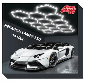 shumee 14 x Šesterokotna LED satjasta svetilka za delavnico in garažo 6500K