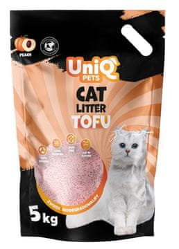 UNIQ Uniq Pets | Biorazgradljivo mačje pesek iz tofuja | 12 l - pakiranje 5 kg - breskev 12 l