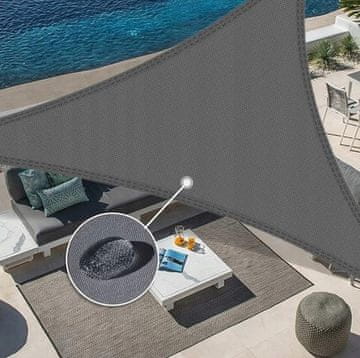 shumee IbizSail vrtno sončno jadro, vodoodporno, 4x3,5x3,5 m, antracitno