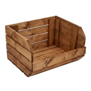 shumee Modularna lesena škatla za polico 37x30x22 cm rjava posoda | GoodFreshDecor