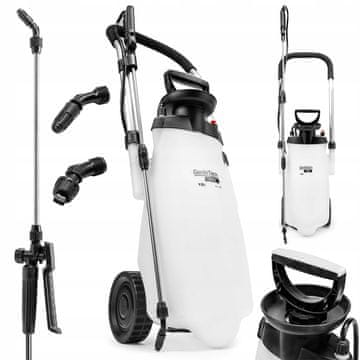 GardeTech Tlačna škropilnica na kolesih Gardetech 11212PRO 12L dolga cev 91CM