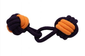 shumee Bubu Pets | Pasja igračka vrv, dve pleteni kroglici, oranžna neon, 22 cm - Pasja igračka vrv, dve pleteni kroglici, oranžna neon, 22 cm