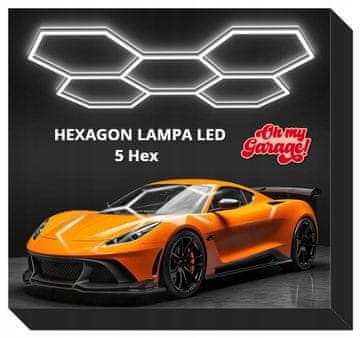 shumee 5 x Šesterokotna LED satjasta svetilka za delavnico in garažo 6500K