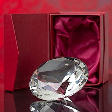 shumee Kristalna figurica v obliki diamanta z okrasnim ohišjem, idealna za graviranje ali tiskanje, kot personalizirano darilo.