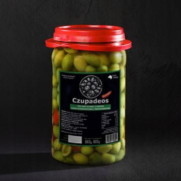 shumee Španske olive chupadeos 865 g - tapas, rahlo zdrobljene, začinjene