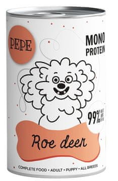 Paka Zwierzaka Pet Paka | pepe | Mokra hrana za pse 400 g - pepe Roe deer | Sarna 400 g