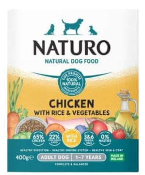 Naturo Naturo | Odrasli | Pladenj 400 g - Piščanec z rižem in zelenjavo 400 g