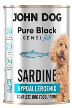 John Dog John Dog | Čisti črni sesni | Hipoalergena hrana za pse 400 g - Sardine 400 g