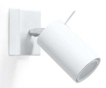 SOLLUX lighting Stenska svetilka obroč, bela, nastavljiva, cev