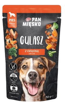 Pan Mięsko Mr. Meat | Goulash | Mokra hrana za pse - vrečka 150 g - puran s teletino 150 g