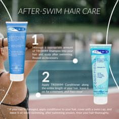 shumee Triswim komplet za lase po bazenu: šampon, 251 ml + regeneracijski balzam za lase, 251 ml