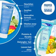 shumee Triswim komplet za lase po bazenu: šampon, 251 ml + regeneracijski balzam za lase, 251 ml
