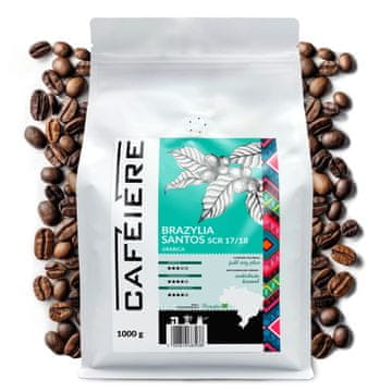 shumee Kava v zrnu Cafeiere Arabica Brazil Santos scr 17/18, 1 kg