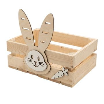 shumee Lesena velikonočna škatla "Zajček" za samostojno sestavljanje (DIY komplet) surova