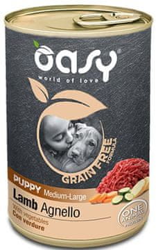 Oasy Oasy | Brez žitaric | Puppy - Puppy M/L - Jagnjetina 400 g