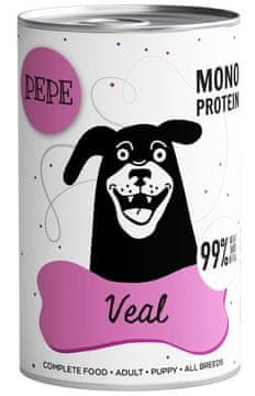 Paka Zwierzaka Pet Paka | pepe | Mokra hrana za pse 400 g - pepe Telečje meso | Telečje meso 400 g