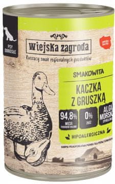 Wiejska Zagroda Wiejska Zagroda Dog | Mokra hrana za pse | 400g pločevinka - Raca s hruško 400g