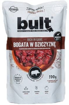 shumee Bult | Mokra hrana za pse - mesni kosilo | 100 g vrečka - Bogata z divjačino 100 g