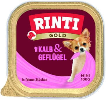 RINTI Rinti | Gold Mini | Pladenj 100g - Telečja perutnina 100g