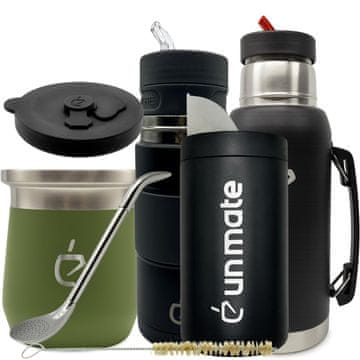 Un Mate Potovalni set Yerba mate 7 v 1: Termolid DualFlow, yerbomos, bombilla, matero