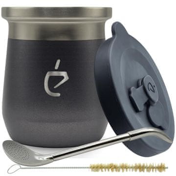 Un Mate Revolucionarni komplet za mate Termolid DualFlow Gray PRO: matero, bombilla