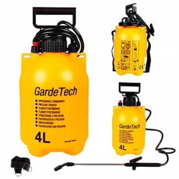 GardeTech Ročna tlačna škropilnica Gardetech 11244, 4-litrska škropilnica