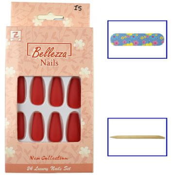 Bellezza Umetni konici za nohte balerin - mat - 24 kosov - I5