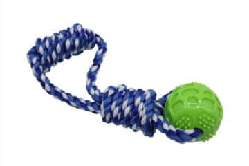 shumee Bubu Pets | Pasja igrača, pletena vrv, zanka, krogla, TPR, modra, 26 cm - Pasja igrača, pletena vrv, zanka, krogla, TPR, modra, 26 cm