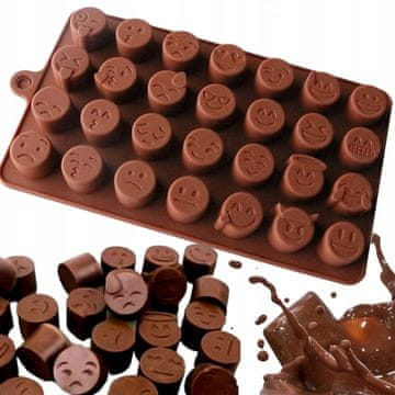 shumee Silikonski kalup za čokolado, led in žele bonbone - emotikoni