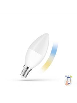 shumee LED svečka 5W, 3000-6500K, E-14 230V CCT+DIM Wi-Fi SpectrumSMART WOJ+14413