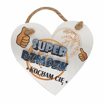 shumee Obesek v obliki srca iz MDF plošče 20x18 cm za dedka - edinstveno darilo za dedka