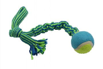 shumee Bubu Pets | Pasja igrača, pletena vrv, zanka, s teniško žogico, roza neon, 45 cm - Pasja igrača, pletena vrv, zanka, s teniško žogico, roza neon, 45 cm