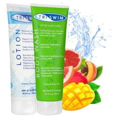 shumee Triswim komplet za telo po bazenu: gel za prhanje, 250 ml + pomirjujoč losjon za telo, 251 ml