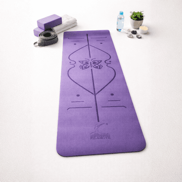 shumee Dvobarvna ženska podloga ZA VADBE ZA JOGO, PILATES, FITNES Z ORIENTACIJSKIMI ČRTAMI, PROTI DRSEČA