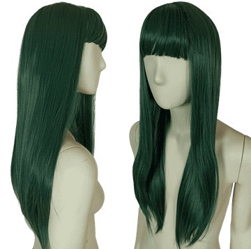 shumee Tsuyu Asui cosplay zelena ravna lasulja s frufrujem