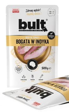BULT Bult | Mokra hrana za pse - mesni kosilo | 500 g vrečka - Bogata s puranom 500 g